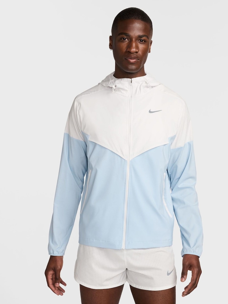 Nike white blue Light Windrunner Running Jacket - Image 1 of 9
