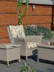 Laura Ashley Cranberry Red Garden Wilton Lounging Chair in Parterre Sage Cushions - Image 1 of 4