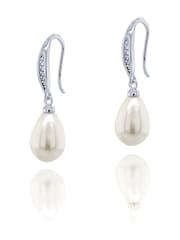 Ivory & Co Silver Salford Crystal And Pearl Drop Earrings - Image 1 of 5