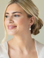 Ivory & Co Silver Salford Crystal And Pearl Drop Earrings - Image 2 of 5