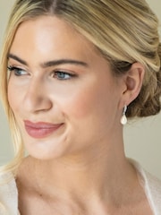 Ivory & Co Silver Salford Crystal And Pearl Drop Earrings - Image 3 of 5