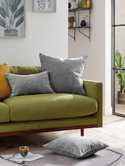 Mid Grey 45 x 45cm Soft Velour Cushion - Image 1 of 6