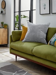Mid Grey 45 x 45cm Soft Velour Cushion - Image 2 of 6