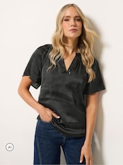 Long Tall Sally Black Satin Sequin Top - Image 1 of 6