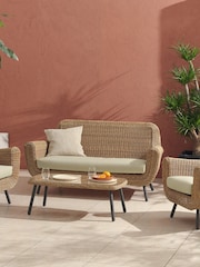 MADE.COM Natural Jonah Garden Poly Rattan Lounge Set - Image 2 of 8