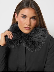 Long Tall Sally Faux Fur Collar Bomber Jacket - Attēls 5 no 7