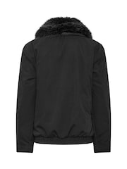 Long Tall Sally Faux Fur Collar Bomber Jacket - Attēls 7 no 7