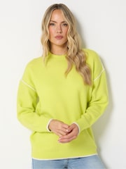 Long Tall Sally Green Tipped Detail Knitted Jumper - Image 1 of 6