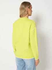 Long Tall Sally Green Tipped Detail Knitted Jumper - Image 3 of 6