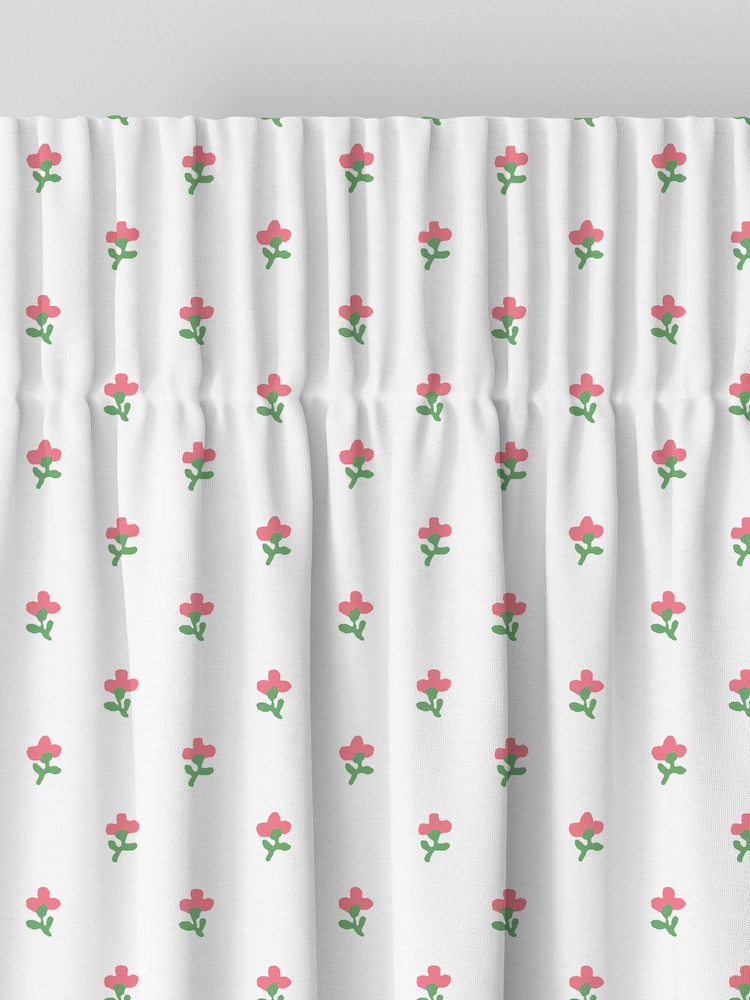 Laura Ashley Peony Pink Wood Violet Made to Measure 100% Cotton Curtains - Image 5 of 9