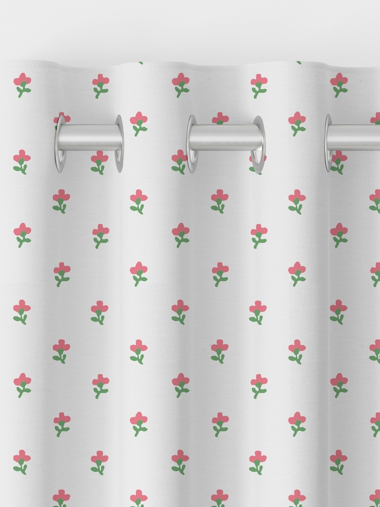Laura Ashley Peony Pink Wood Violet Made to Measure 100% Cotton Curtains - Image 7 of 9