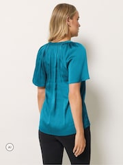 Long Tall Sally Blue Satin Sequin Top - Image 3 of 10