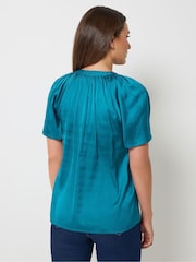 Long Tall Sally Blue Satin Sequin Top - Image 7 of 10