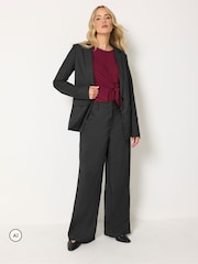 Long Tall Sally Black Wide Leg Tailored Trousers - Image 1 of 6