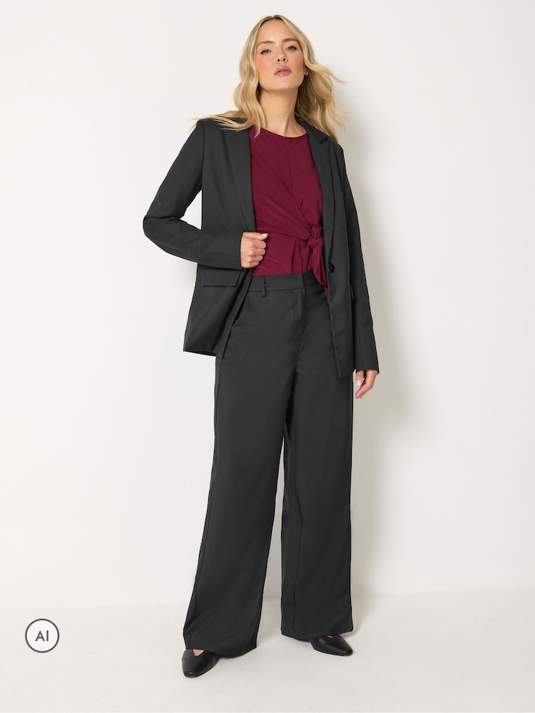 Long Tall Sally Black Wide Leg Tailored Trousers - Image 1 of 6