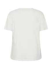Yours Curve White Twist Front T-Shirt - Image 6 of 6