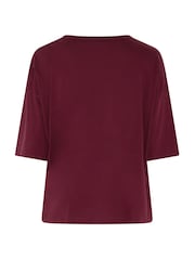 Yours Curve Red Cosy Club Pumpkin Latte Graphic T-Shirt - Image 6 of 6