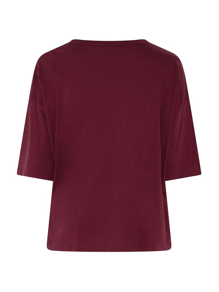 Yours Curve Red Cosy Club Pumpkin Latte Graphic T-Shirt - Image 6 of 6 Yours Curve Red Cosy Club Pumpkin Latte Graphic T-Shirt - Image 6 of 6