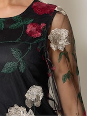 M&Co Black Rose Embroidered Mesh Top - Image 4 of 6