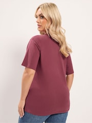Yours Curve Red Twist Front T-Shirt - Image 3 of 6