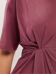 Yours Curve Red Twist Front T-Shirt - Image 4 of 6