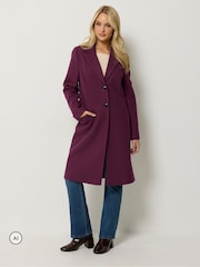 M&Co Purple Button Tailored Coat - Image 2 of 6