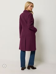M&Co Purple Button Tailored Coat - Image 3 of 6