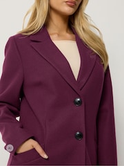 M&Co Purple Button Tailored Coat - Image 4 of 6
