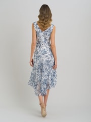 Gina Bacconi Blue India Chiffon Print Dress - Image 2 of 7