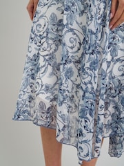 Gina Bacconi Blue India Chiffon Print Dress - Image 4 of 7