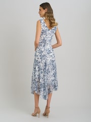 Gina Bacconi Blue India Chiffon Print Dress - Image 6 of 7