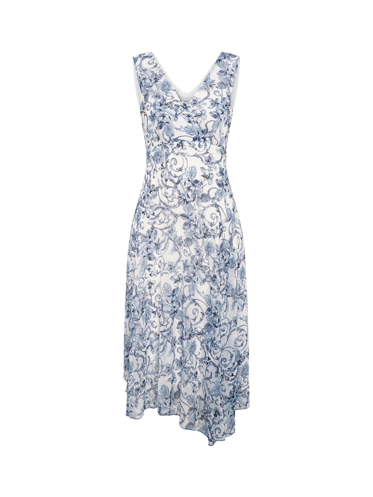 Gina Bacconi Blue India Chiffon Print Dress - Image 7 of 7