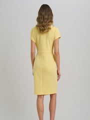Gina Bacconi Yellow Peggy Short Faux Wrap V-Neck Dress - Image 2 of 6