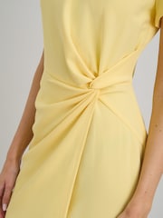 Gina Bacconi Yellow Peggy Short Faux Wrap V-Neck Dress - Image 4 of 6