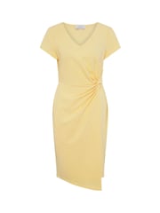 Gina Bacconi Yellow Peggy Short Faux Wrap V-Neck Dress - Image 6 of 6