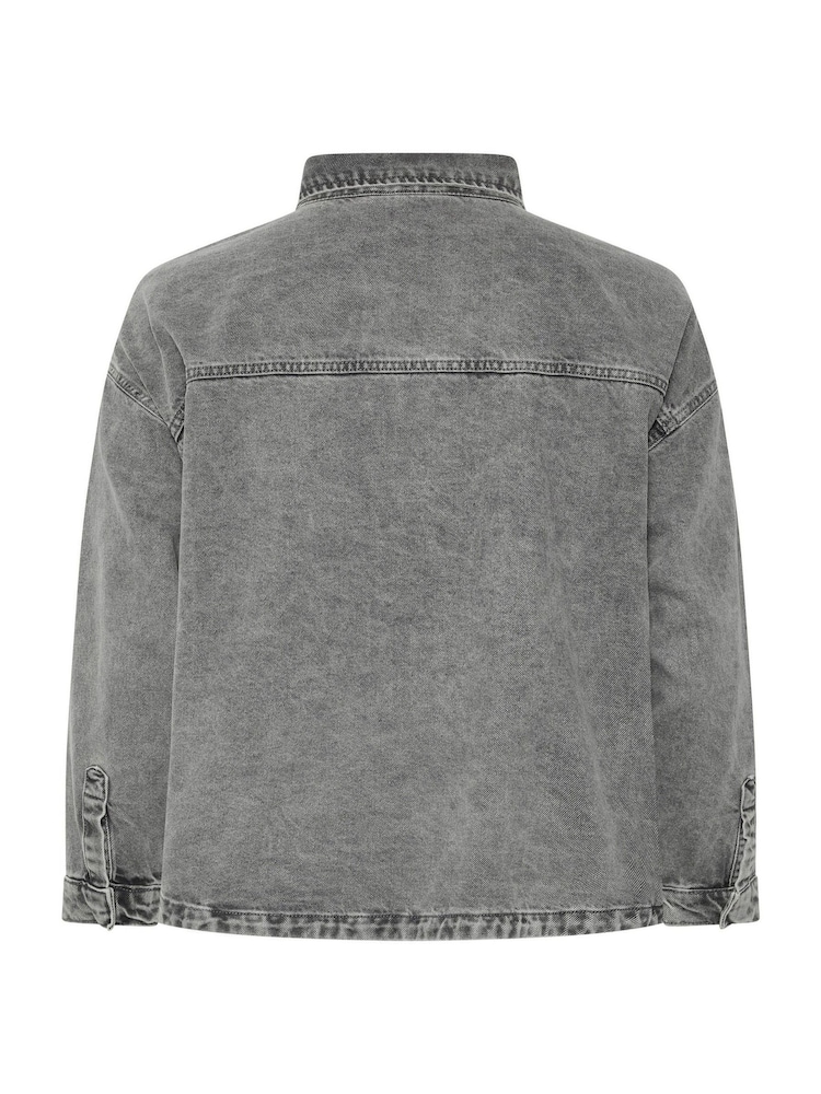 Gris - Chemise en denim Yours Curve - Image 6 sur 6