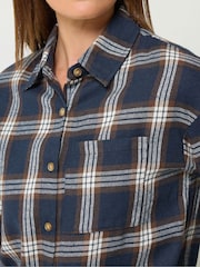 Mavi - Long Tall Sally Check Print Cotton Shirt - 7şəkildən 5 şəkil
