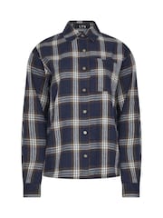 Mavi - Long Tall Sally Check Print Cotton Shirt - 7şəkildən 6 şəkil