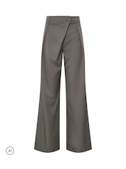Long Tall Sally Grey Drape Wide Leg Trousers - Image 5 of 6