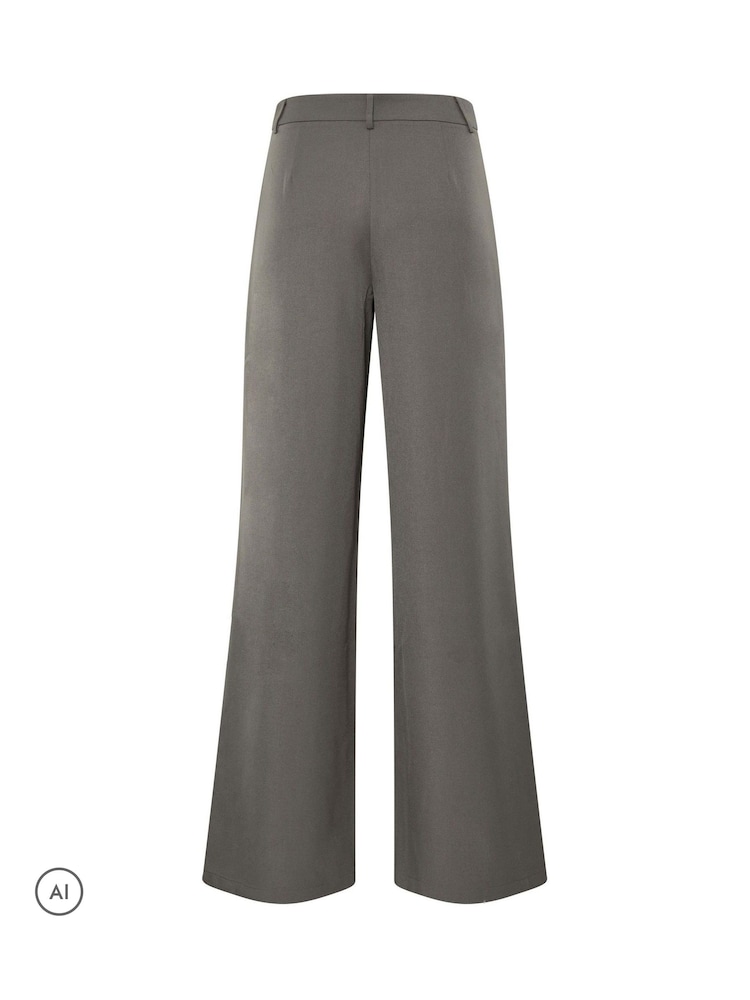 Long Tall Sally Grey Drape Wide Leg Trousers - Image 6 of 6