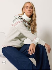 Long Tall Sally Pink Fairisle Roll Neck Jumper - Image 1 of 6