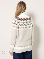 Long Tall Sally Pink Fairisle Roll Neck Jumper - Image 3 of 6