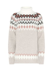 Long Tall Sally Pink Fairisle Roll Neck Jumper - Image 5 of 6