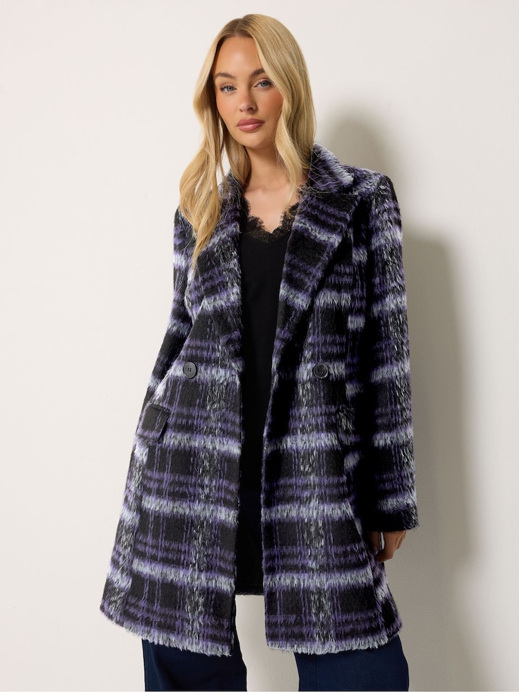 M&Co Black Check Open Front Coat - Image 1 of 6
