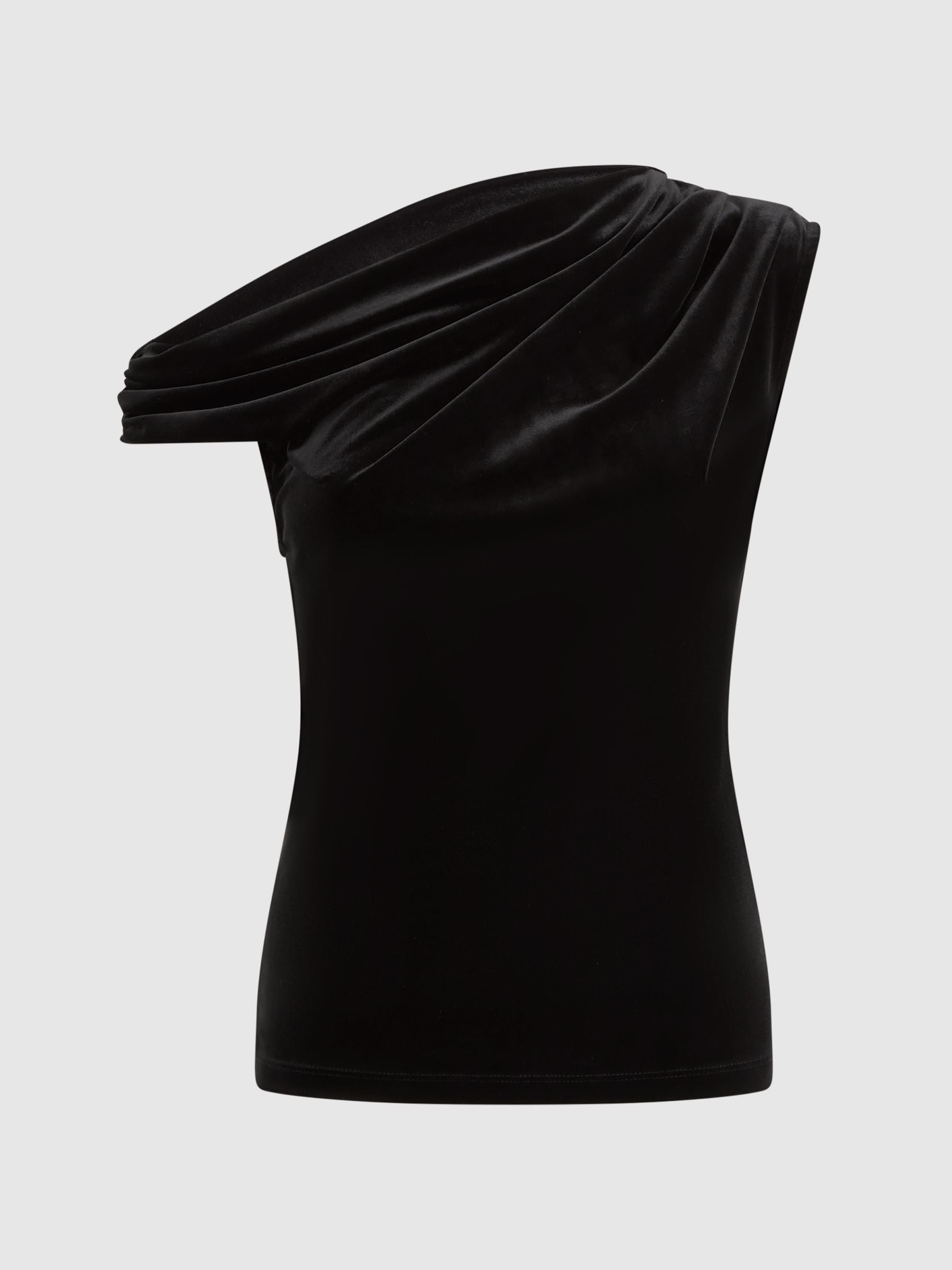 black velvet cold shoulder top