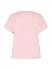 Yours Curve Pink Embroidered Bow T-Shirt - Image 6 of 6