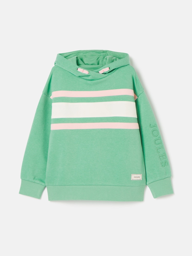Joules Haley Green Colourblock Hoodie - Image 1 of 5