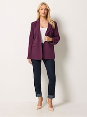M&Co Purple Button Front Tailored Blazer - Image 3 of 7