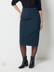 M&Co Blue Tab Detail Pencil Skirt - Image 1 of 6