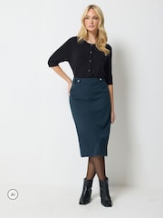 M&Co Blue Tab Detail Pencil Skirt - Image 2 of 6
